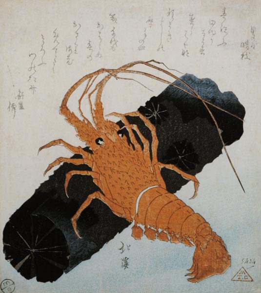 Langoustine with a Block of Charcoal, c.1830 from Toyota Hokkei