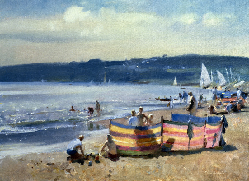 Children on the Beach at Abersoch (oil on canvas)  from Trevor  Chamberlain
