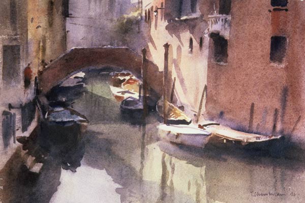 A Quiet Canal in Venice, 1990 (w/c on paper)  from Trevor  Chamberlain