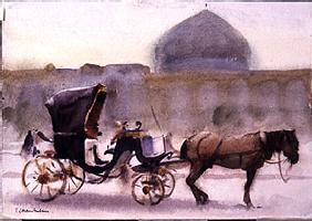 Horse and Carriage, Naghshe Jahan Square, Isfahan (w/c on paper) 