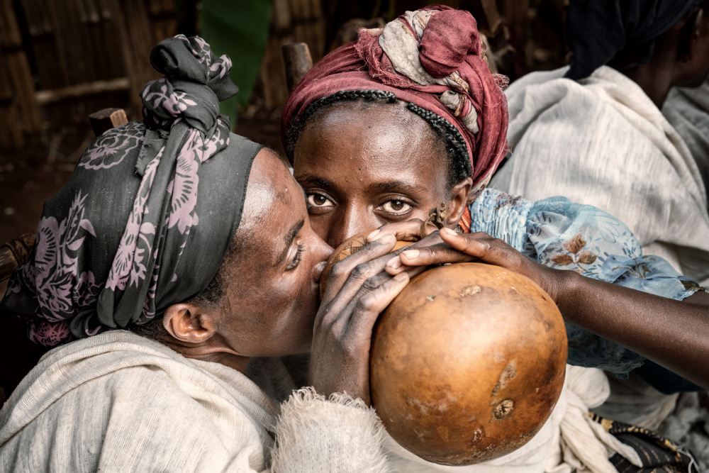 Sharing a calabash from Trevor Cole