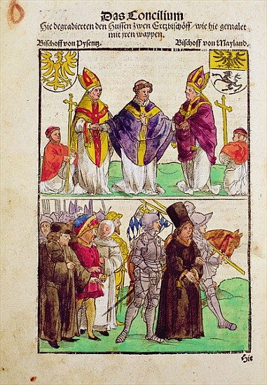 The execution of Jan Hus or one of his priests at the Council of Constance, from ''Chronik des Konzi from Ulrich von Richental