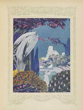 However the beautiful Bluebird never ceased to hover around the palace, illustration from Contes du 