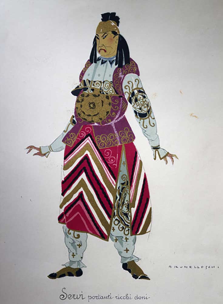 Costume for a servant from Turandot by Giacomo Puccini, sketch by Umberto Brunelleschi (1879-1949) f from Umberto Brunelleschi