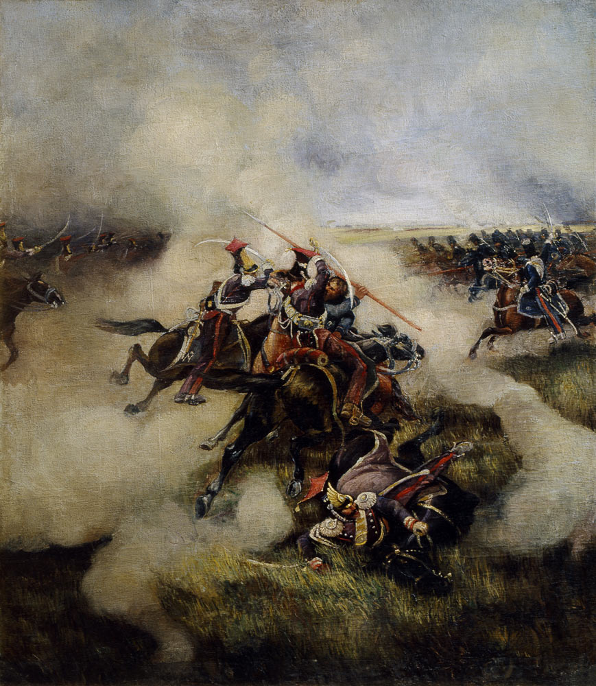 Polish uhlans fighting with cossacks from Unbekannter Künstler