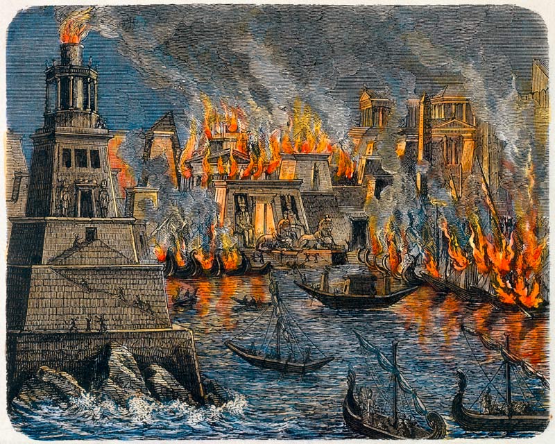 The Burning of the Library of Alexandria from Unbekannter Künstler
