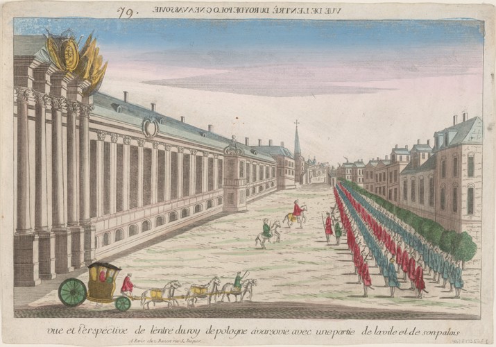 View and perspective of the entrance of the King of Poland in Warsaw with his palace from Unbekannter Künstler