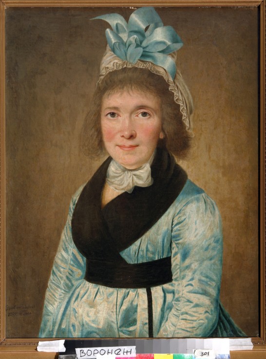 Portrait Of a Woman In a Blue Dress from Unbekannter Künstler