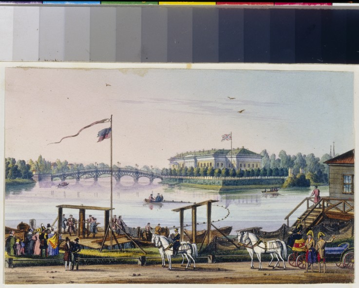 View of Kamenny Island Palace in Saint Petersburg (Album of Marie Taglioni) from Unbekannter Künstler