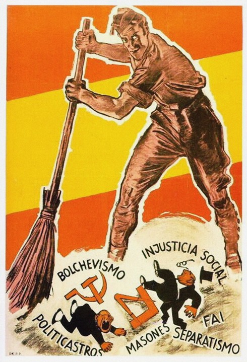 Bolchevismo, injusticia social, politicastros, masones, separatismo, F.A.I. from Unbekannter Künstler