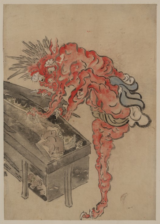 Demon, possibly Ibaraki, opening a box from Unbekannter Künstler