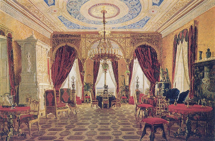 Drawing room in the Manor House "Grafskaya Slavyanka" of Countess Julia Samoilova from Unbekannter Künstler