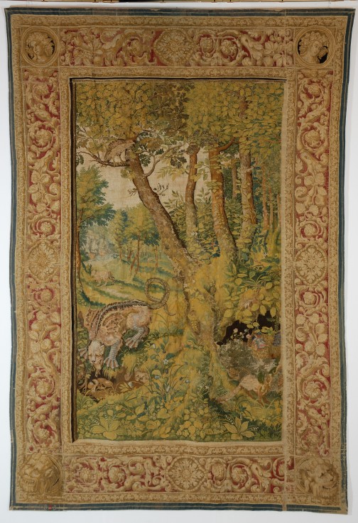 Dragon eating eggs (Tapestry) from Unbekannter Künstler