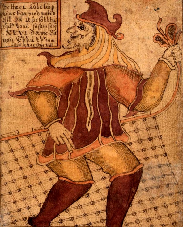 The God Loki (from the Icelandic Manuscript SÁM 66) from Unbekannter Künstler