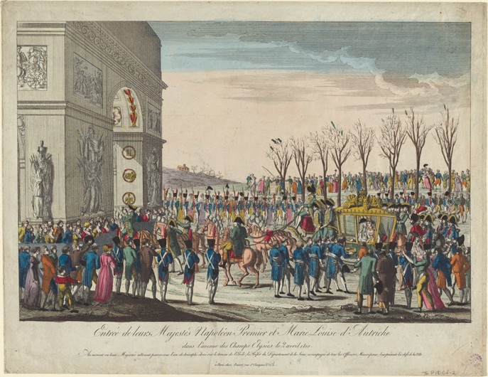 The wedding procession of Napoleon and Marie-Louise  along the Champs Elysées on 2nd April 1810 from Unbekannter Künstler