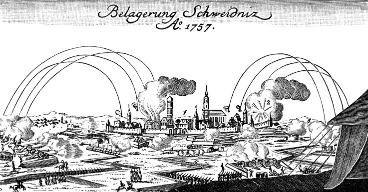 The siege of Schweidnitz on November 1757 from Unbekannter Künstler