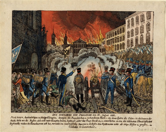 The capture of Smolensk on August 18, 1812 from Unbekannter Künstler