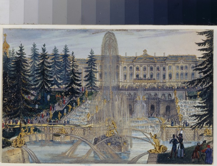 The Grand Cascade of Peterhof (Album of Marie Taglioni) from Unbekannter Künstler