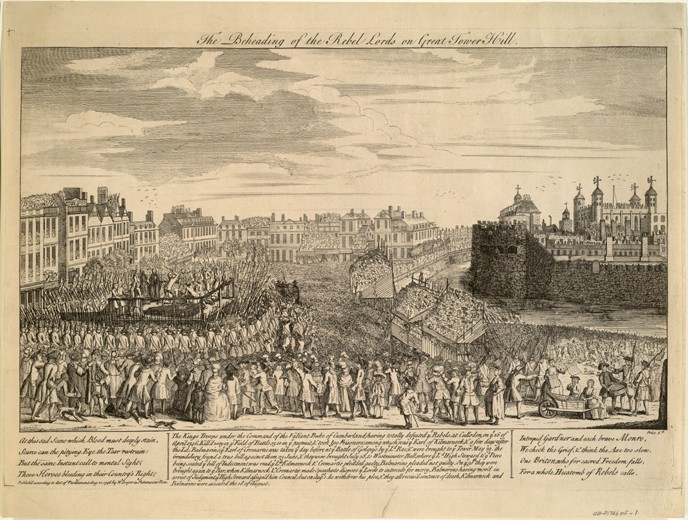 The Beheading of the Jacobite rebels at Tower Hill from Unbekannter Künstler