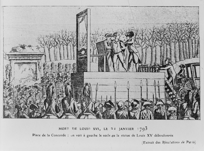 The Execution of Louis XVI in the Place de la Revolution on 21 January 1793 from Unbekannter Künstler
