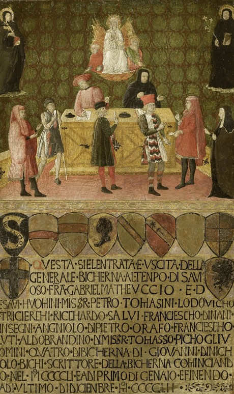 The office of the tax collector (Biccherna) of Siena from Unbekannter Künstler