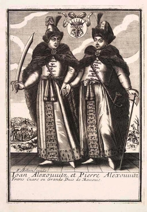 The Tsars Ivan Alexeyevich and Pyotr Alexeyevich of Russia from Unbekannter Künstler