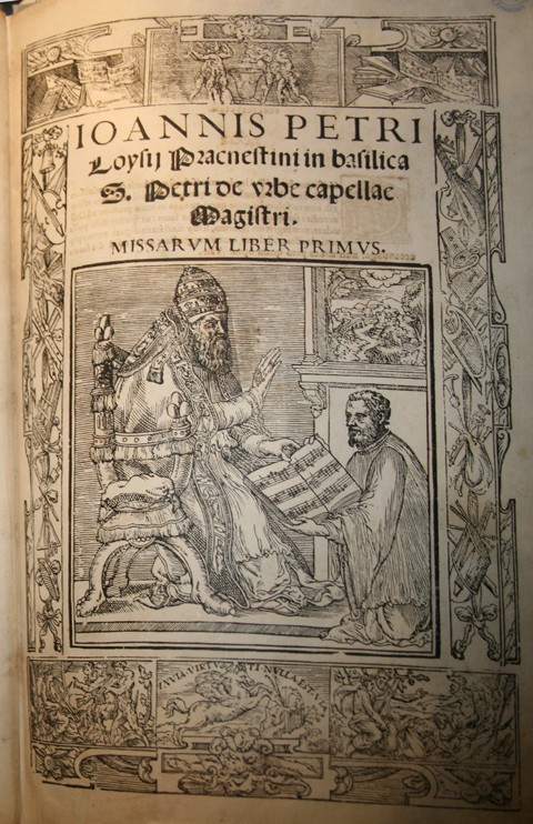 Frontispiece of the Missarum Liber primus by Giovanni Pierluigi da Palestrina (Palestrina and Pope J from Unbekannter Künstler