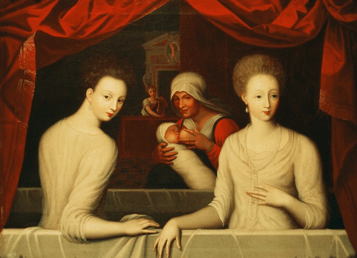 Gabrielle d'Estrées and one of her sisters, duchesse de Villars from Unbekannter Künstler