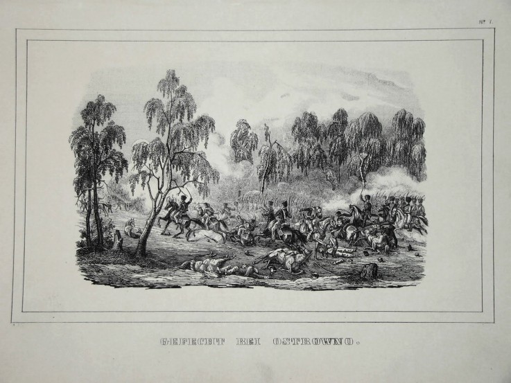 Battle between Russian troops and French cavalry near Ostrovno 25-26 July 1812 from Unbekannter Künstler