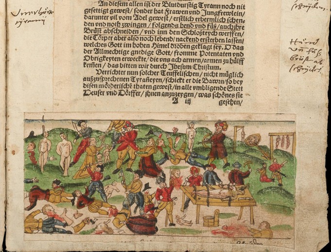 Russian atrocities in Livonia in 1578. From Johann Jakob Wick's Sammlung von Nachrichten... from Unbekannter Künstler