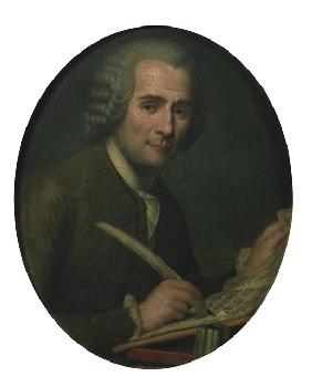Jean-Jacques Rousseau (1712-1778) writing a sheet music