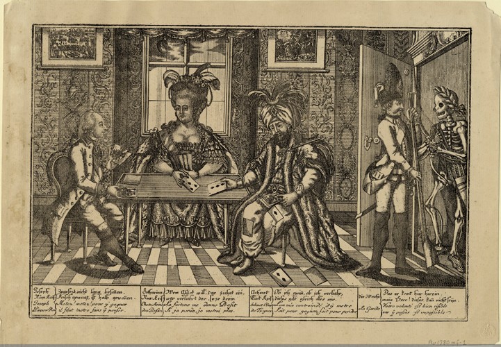 Joseph II, Catherine the Great and Sultan Abdul Hamid I playing cards from Unbekannter Künstler