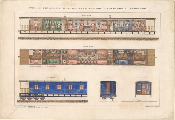 Imperial saloon carriage, Nikolayevsky railway from Unbekannter Künstler