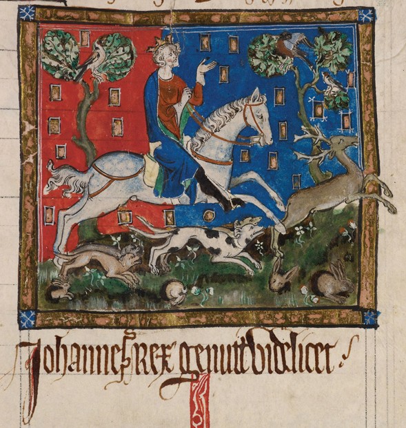 King John hunting on horseback from Unbekannter Künstler