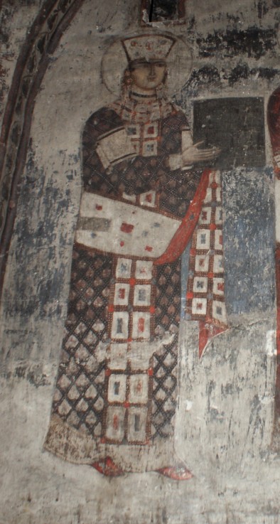 Queen Tamar of Georgia (Fresco in a cave church) from Unbekannter Künstler