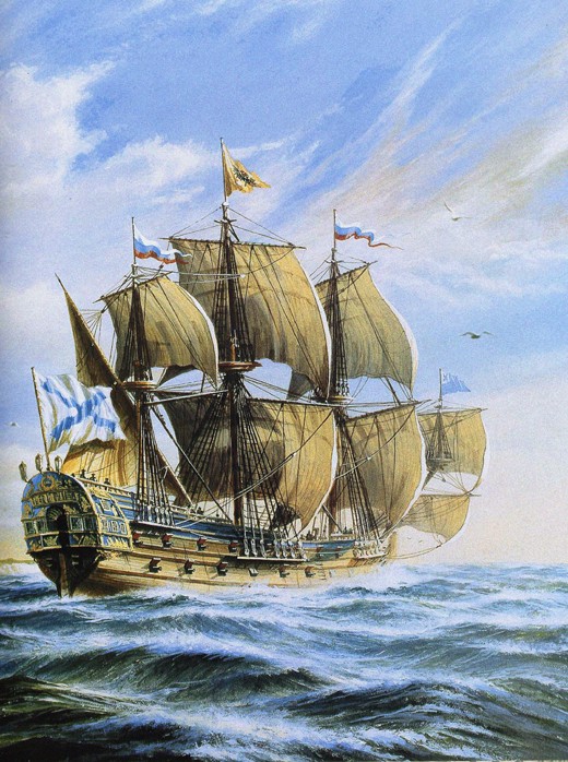 Russian ship of the line Poltava, 1712 from Unbekannter Künstler