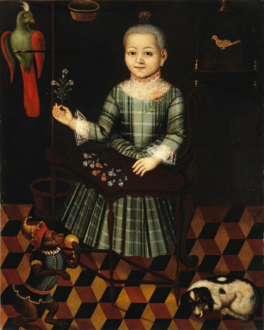Girl with parrot from Unbekannter Künstler