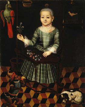 Girl with parrot