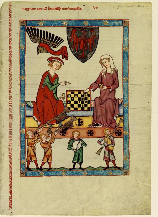 Margrave Otto IV of Brandenburg Playing Chess (From the Codex Manesse) from Unbekannter Künstler