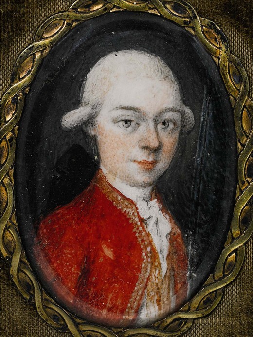 Miniature portrait of Wolfgang Amadeus Mozart (1756-1791) from Unbekannter Künstler