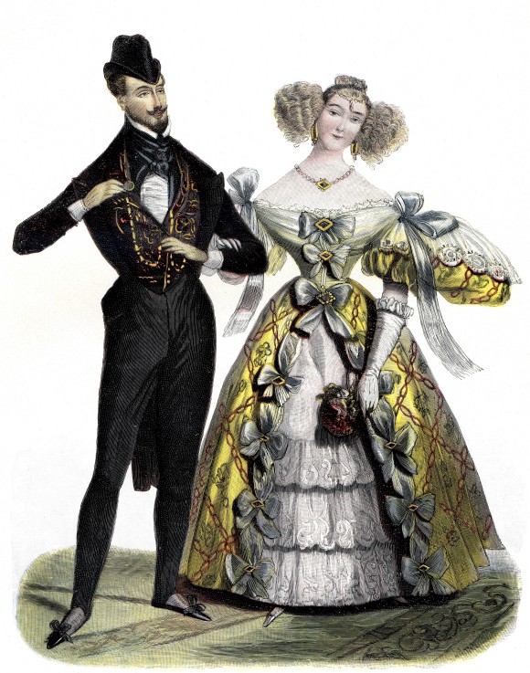Paris ball dress from the year 1830 from Unbekannter Künstler
