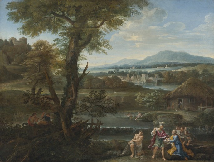 Polycrates finding his ring in the fish from Unbekannter Künstler