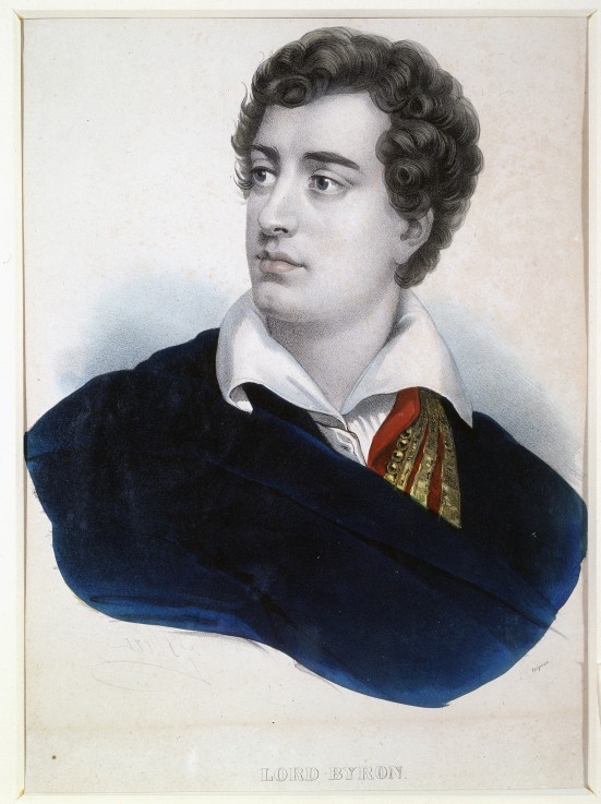Portrait of the poet Lord George Noel Byron (1788-1824) from Unbekannter Künstler