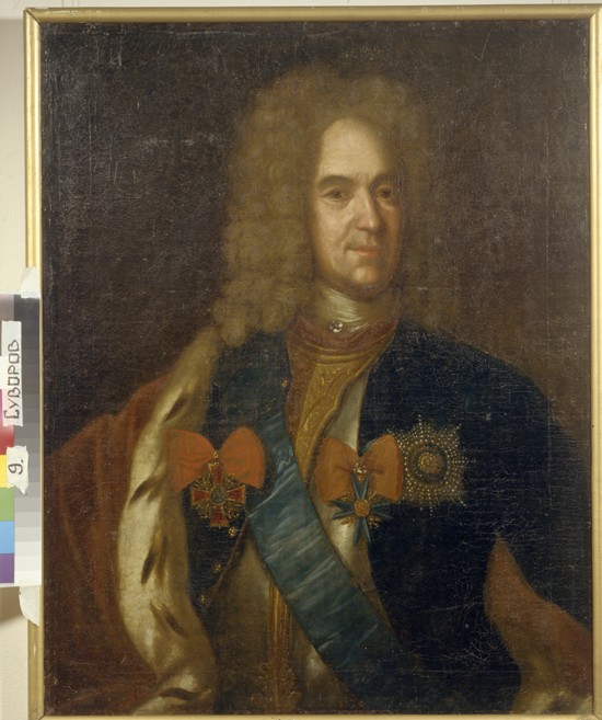 Portrait of Alexander Danilovich Menshikov, Generalissimo, Prince of the Holy Roman Empire and Duke  from Unbekannter Künstler