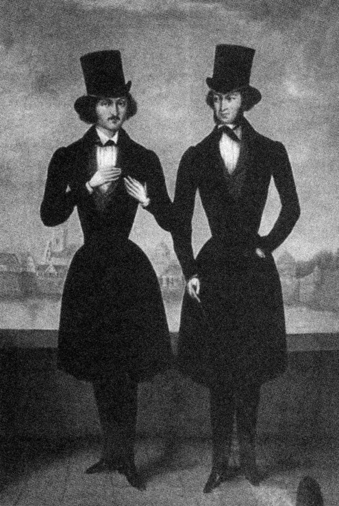 Portrait of Alexander Pushkin and Nikolai Gogol from Unbekannter Künstler