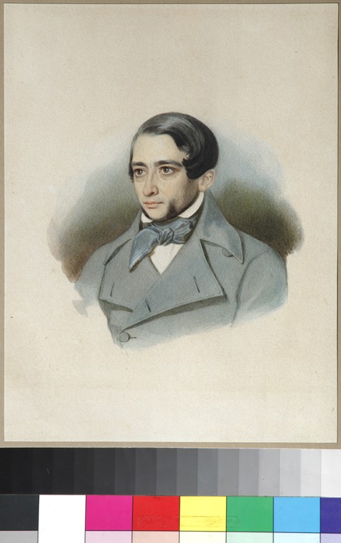 Portrait of Andrey Alexandrovich Krayevsky (1810-1889) from Unbekannter Künstler