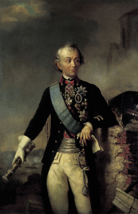 Portrait of Field Marshal Prince Alexander Suvorov (1729–1800) with a Baton from Unbekannter Künstler