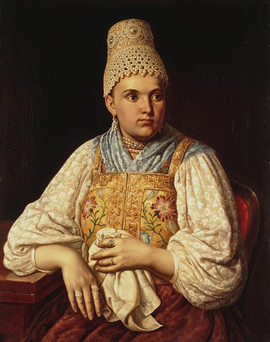 Portrait of the Merchant Woman Anna Filatova from Unbekannter Künstler