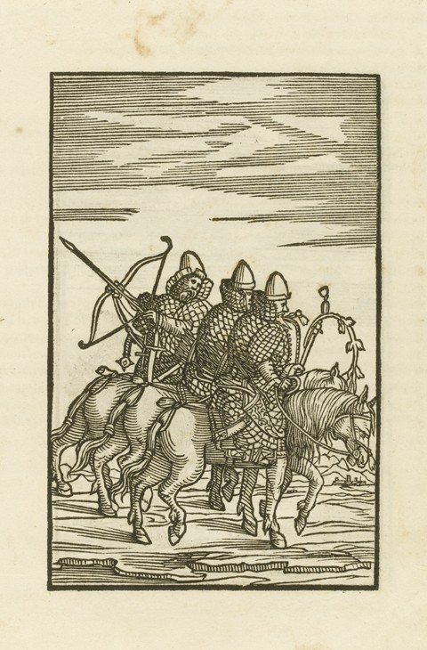 Russian warriors. (From: Comentari della Moscovia et parimente della Russia by Sigmund von Herberste from Unbekannter Künstler