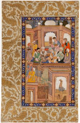 Sufi Reunion. Miniature from Nafahat al-Uns (Breaths of Fellowship) by Jami